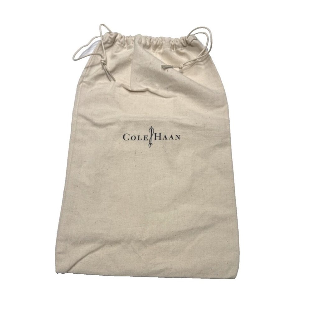 COLE HAAN Cream Drawstring Shoe Handbag Dust Bag 8 in x 13 in